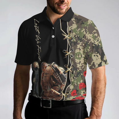 Camouflage Men Polo Shirt, Lest We Forget Polo Shirt, Thoughtful Gift For Veteran Day, Veteran Shirt For Proud War Veterans