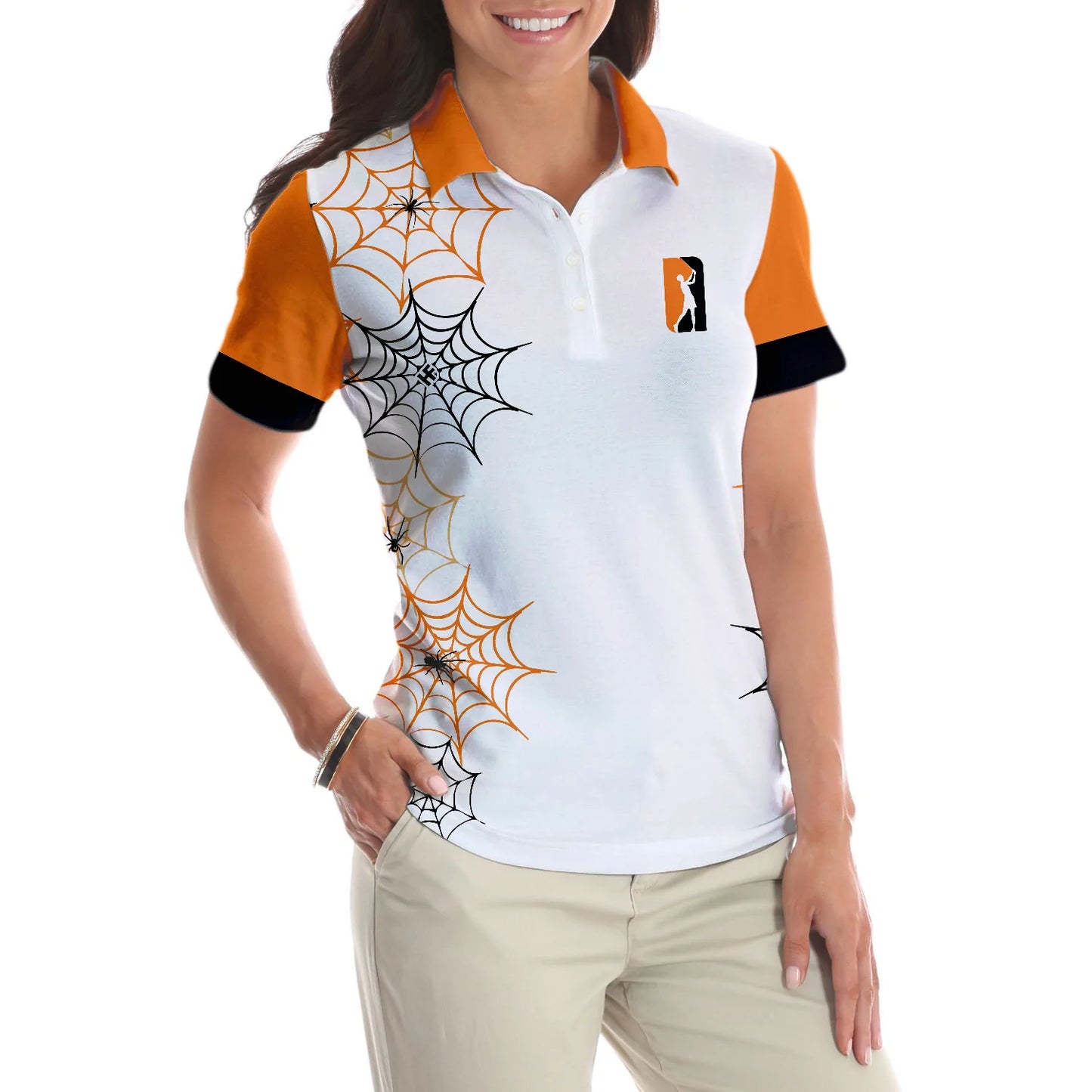 Witch Halloween Women Polo Shirt, Just A Girl Who Loves Golf Not A Witch Golf Short Sleeve Shirt, Halloween Gift For Female Golfers
