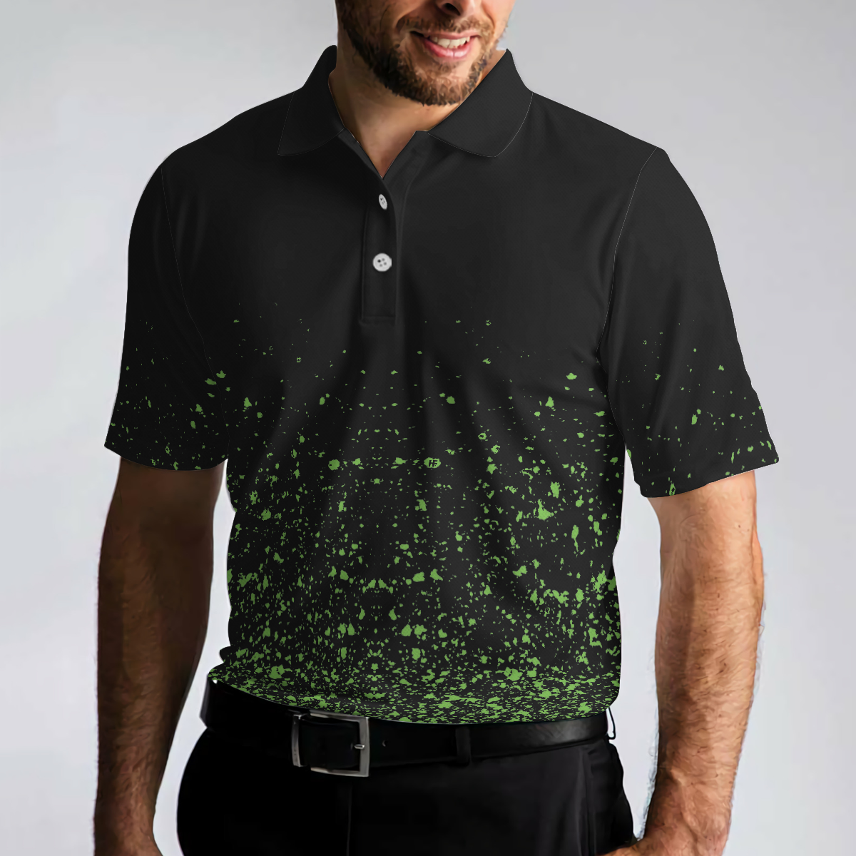 Green Speckles Polo Shirt All Over Print Men Polo Shirt, Unique Golf Shirt For Men, Cool Gift For Golfers