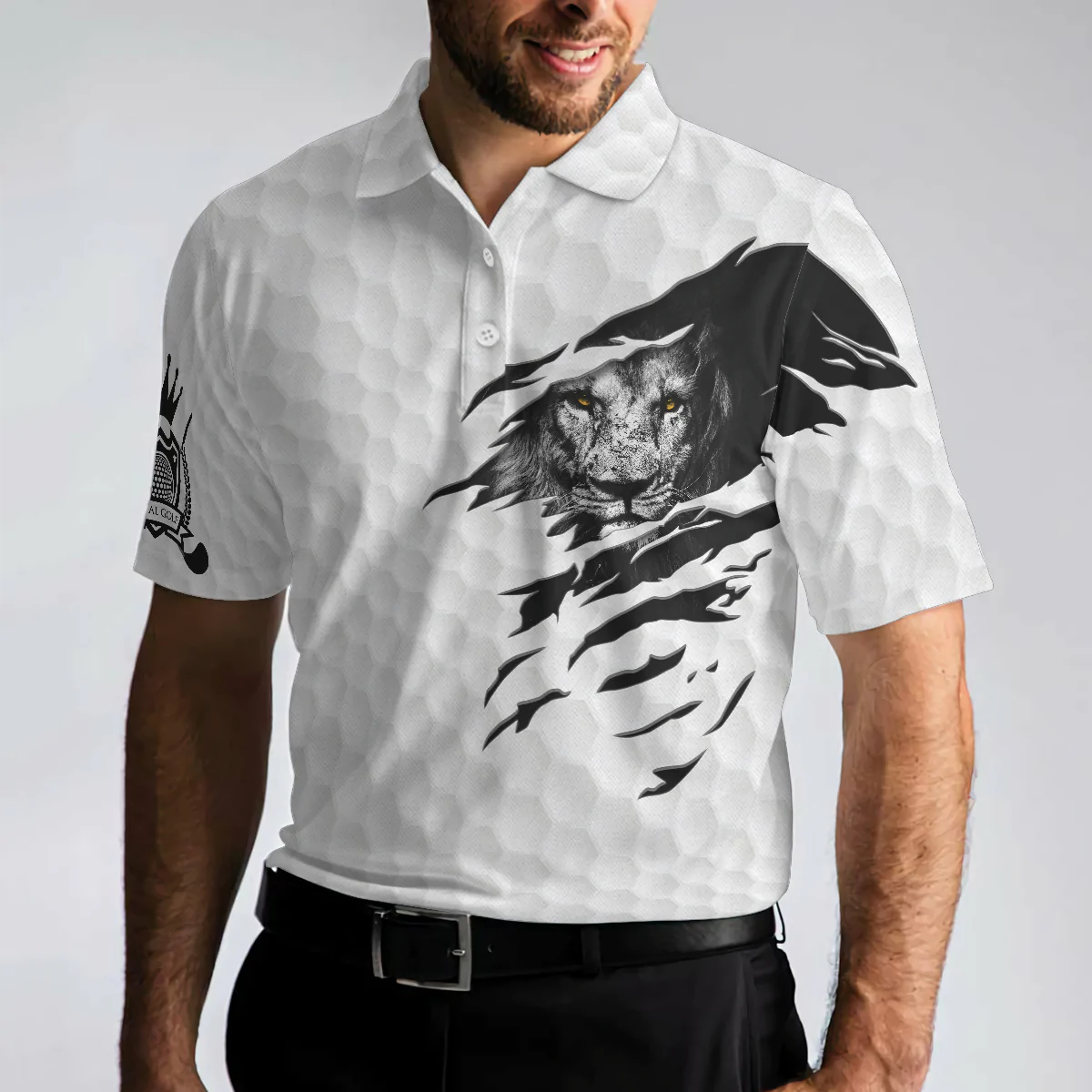 Live Like A King Playing Golf Black And Gold Polo Shirt, Luxury