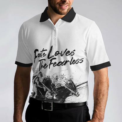 Horse Rider Men Polo Shirt, Fate Loves The Fearless Horse Riding Polo Shirt, Horse Riding Shirt For Men, Gifts for Equestrians