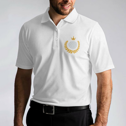 Golf Swing Life Cycle White Golf Polo Shirt, Best Golf Shirt For Men