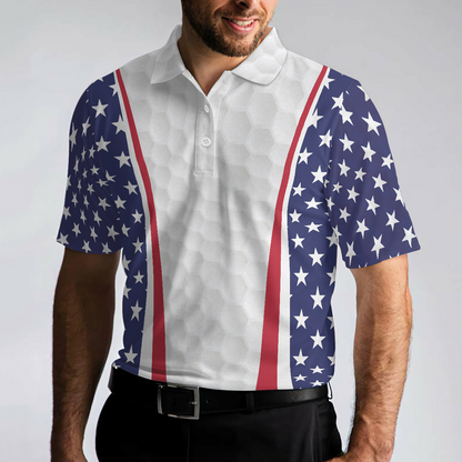 Patriotic Golf Texture Short Sleeve Skull USA Flag Golf Men Polo Shirt, American Flag Polo Shirt, Best Golf Shirt For Men