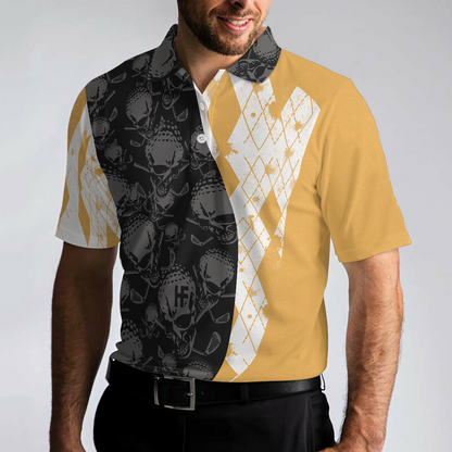 Skull Golfing Men Polo Shirt, Golf & Beer That Is Why I Am Here Skull Shirt For Men, Best Golf Shirt For Male Golfers