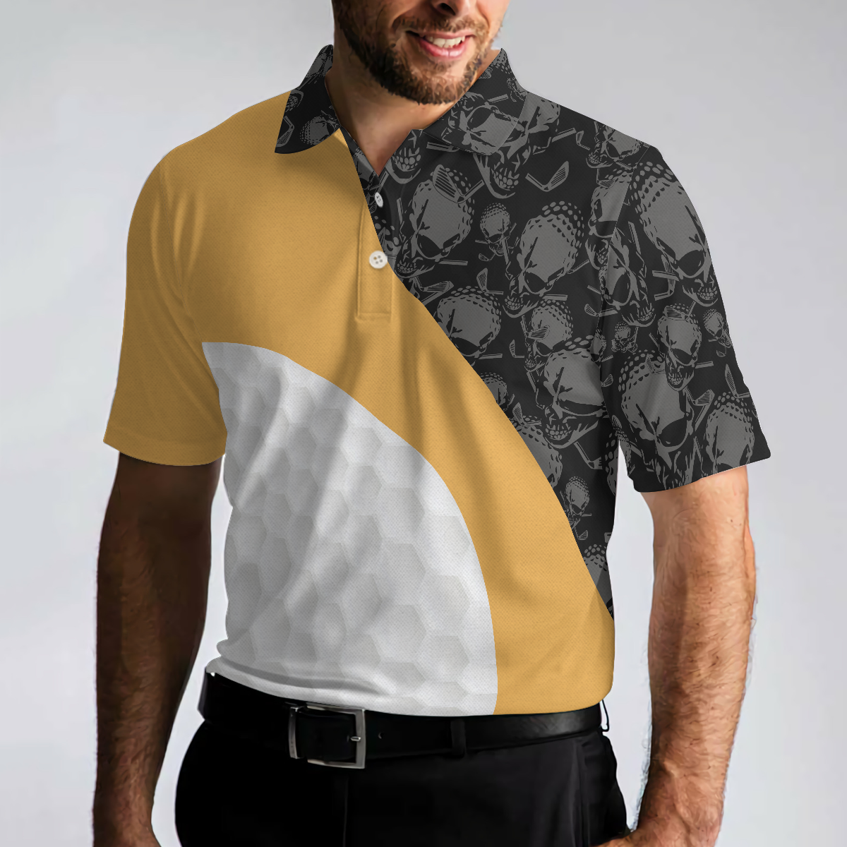 Colorful Golfing Men Polo Shirt, Golf Beer Repeat Shirt For Male Players, Cool Golf Gift Idea For Golfers