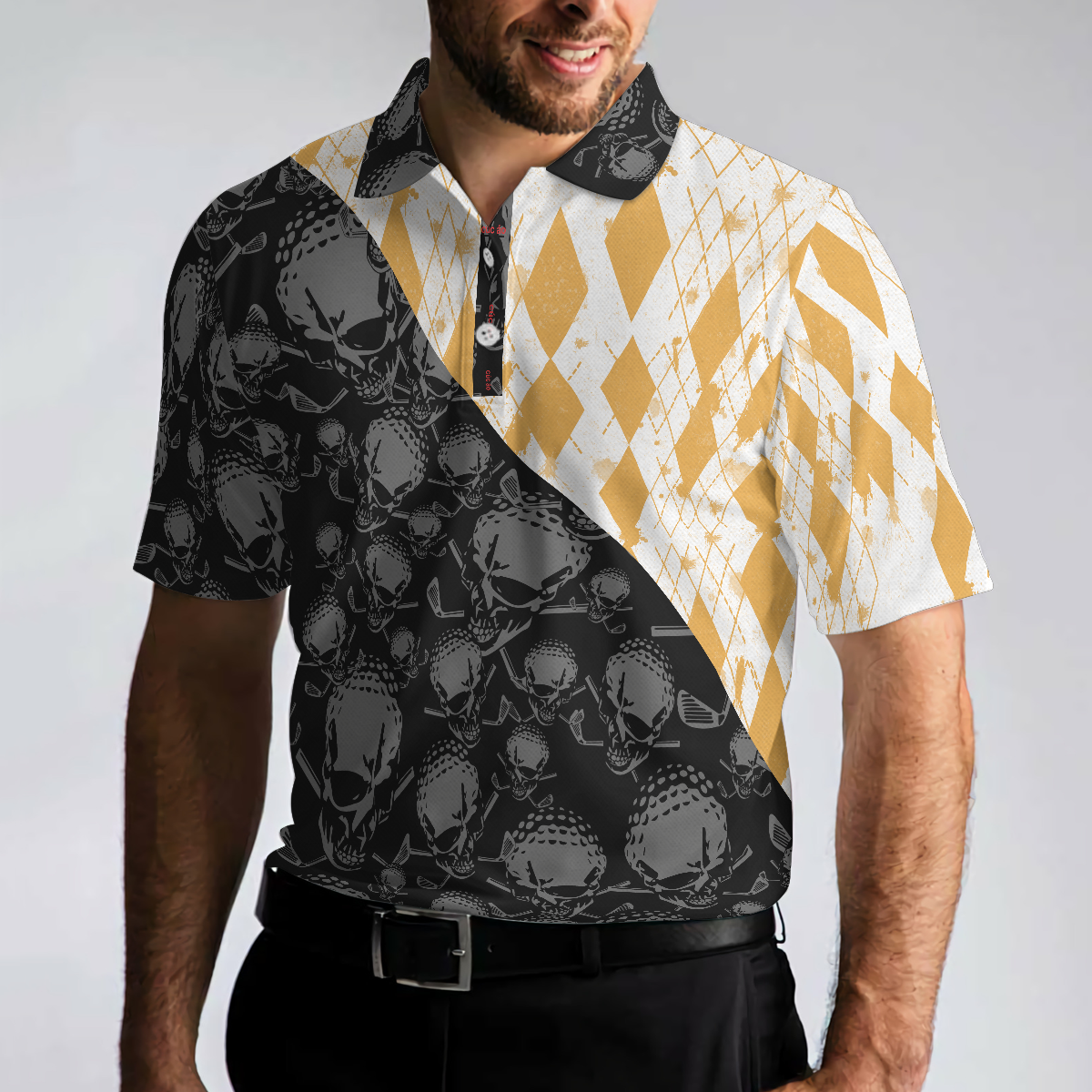 Golf Men Polo Shirt, Golf The Only Sport Where You Can Drink & Drive Polo Shirt, Skull Drinking Polo Shirt For Golfers, Best Argyle Shirt, Best Gift For Golfers