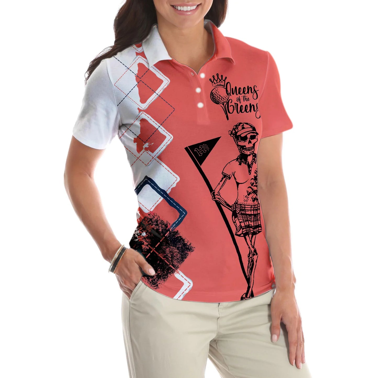 Queens Of The Greens Golf Female Golfer Short Sleeve Women Polo Shirt - Gift For Golfers