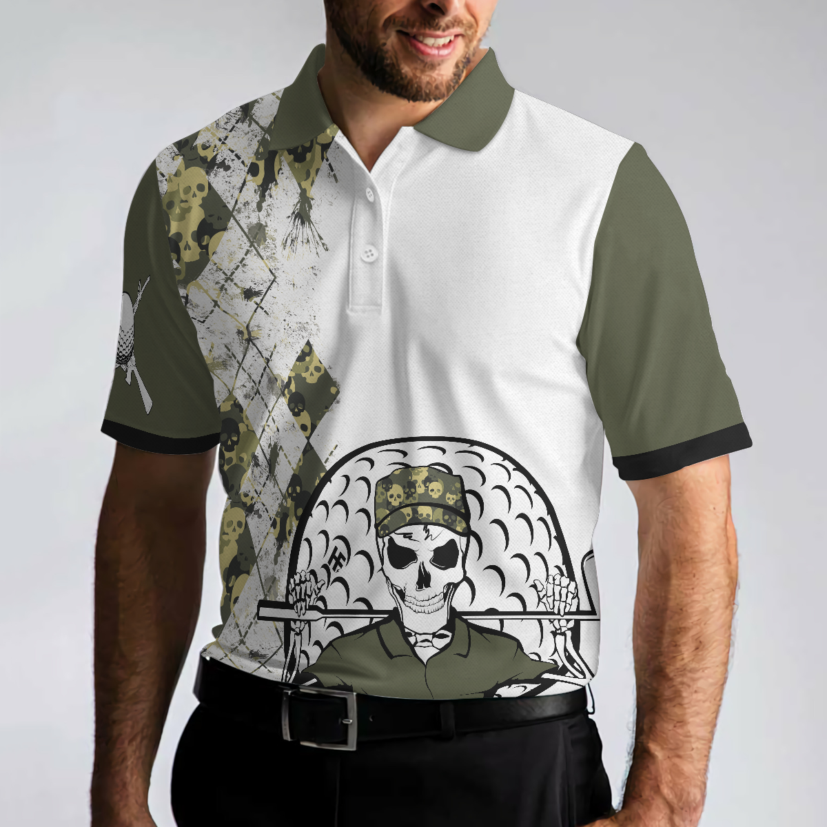 Veteran Fire In The Hole Polo Shirt, Veteran Themed Golfing Polo Shirt For Male Golfers, Argyle Shirt - Perfect Gift For Men