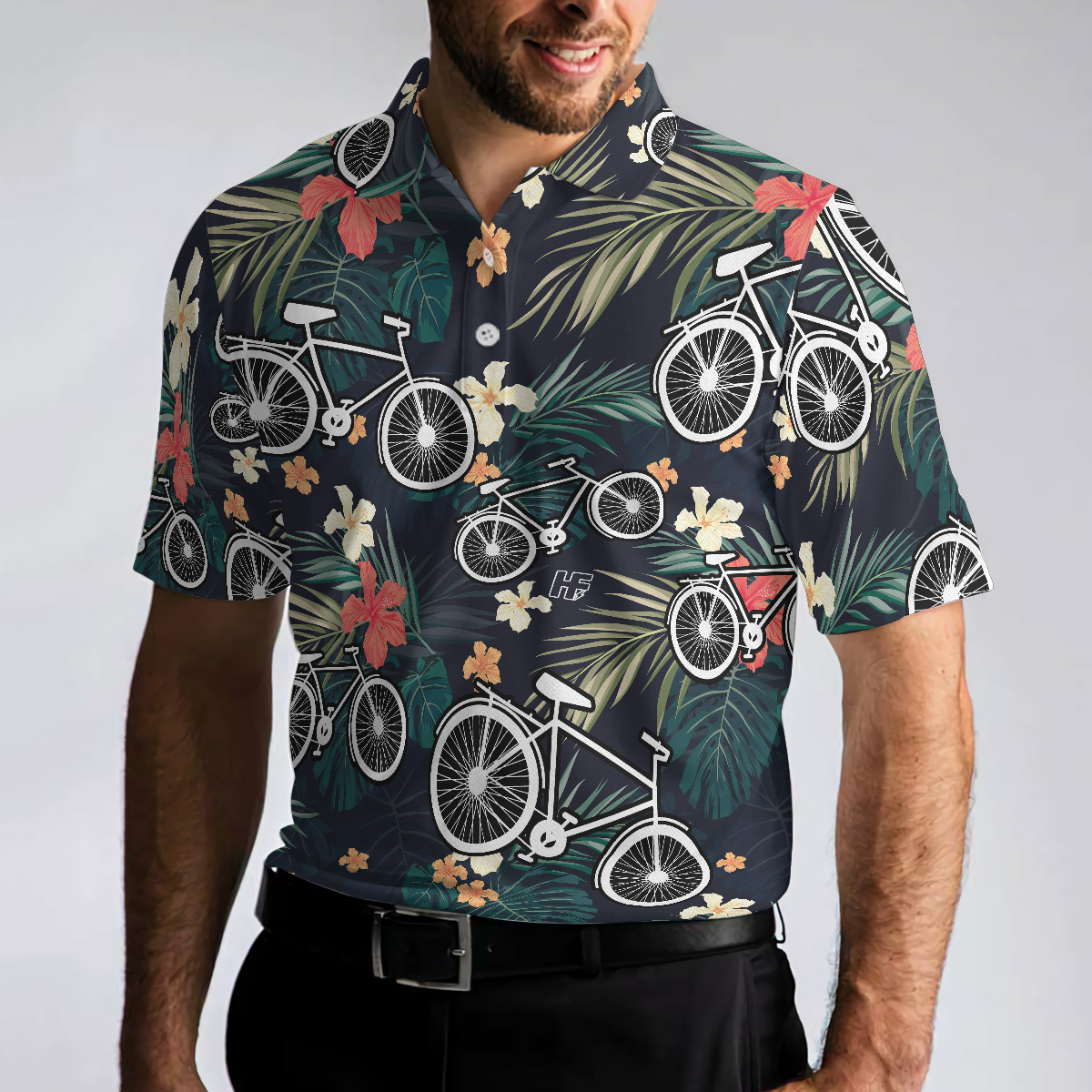 Tropical Bike Polo Shirt, Tropical Cycling Themed Shirt For Bike Lovers, Funny Cycling Shirt Design - Perfect Gift For Men