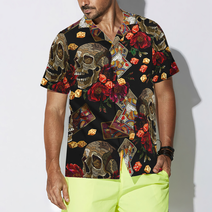 Casino Skull Colorful Hawaiian Shirt, Best Gift For Husband, Wife, Boyfriend, Girlfriend, Friend, Family