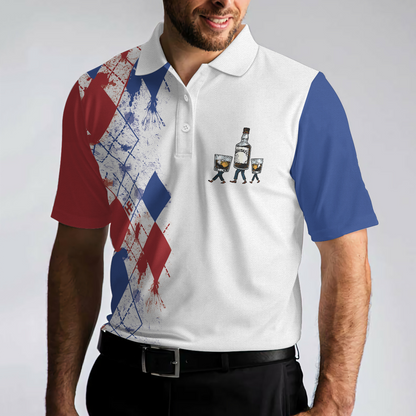 Golf If I'm Drunk Polo Shirt, Argyle Pattern Drinking Golf Polo Shirt For Men, Funny Golf Shirt With Sayings, Gift Ideas For Men Golfers