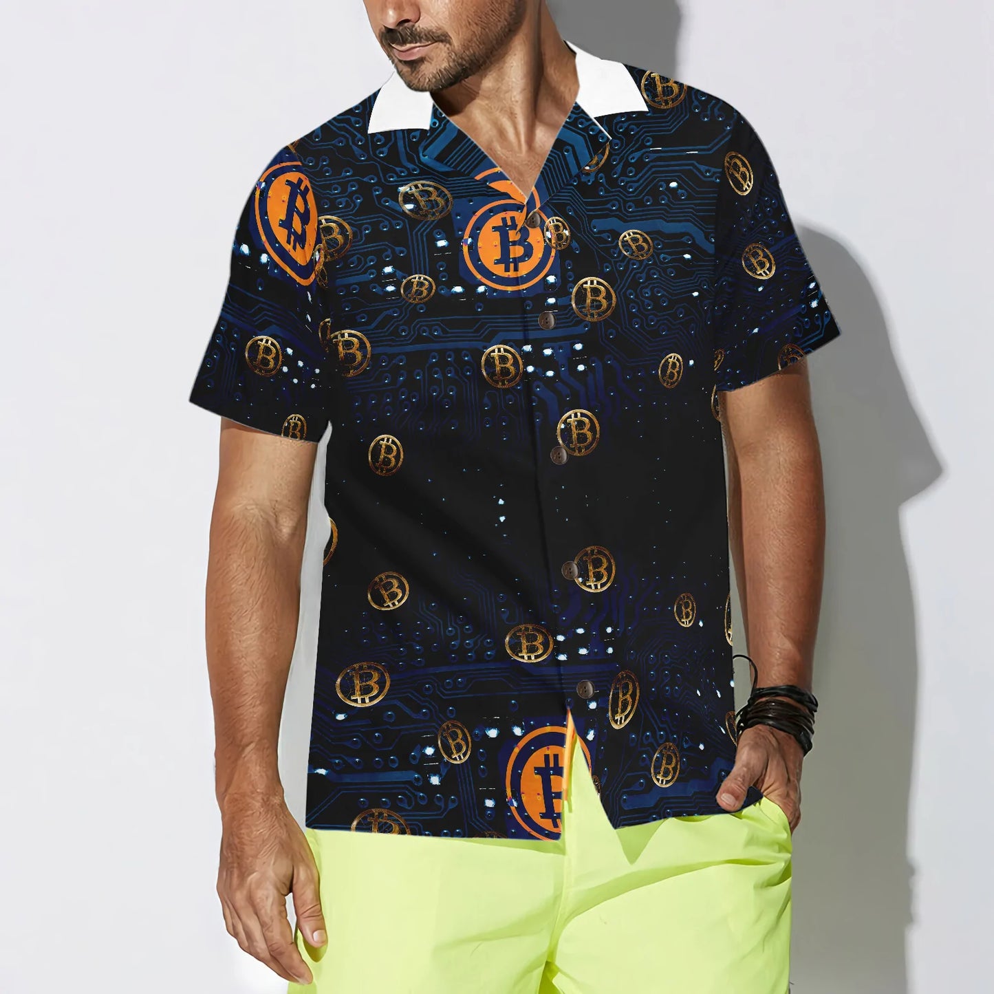 Bitcoin Logo Hawaiian Shirt, Bitcoin Aloha Shirt For Men - Perfect Gift For Bitcoin Lovers, Family, Friends, Husband, Boyfriend