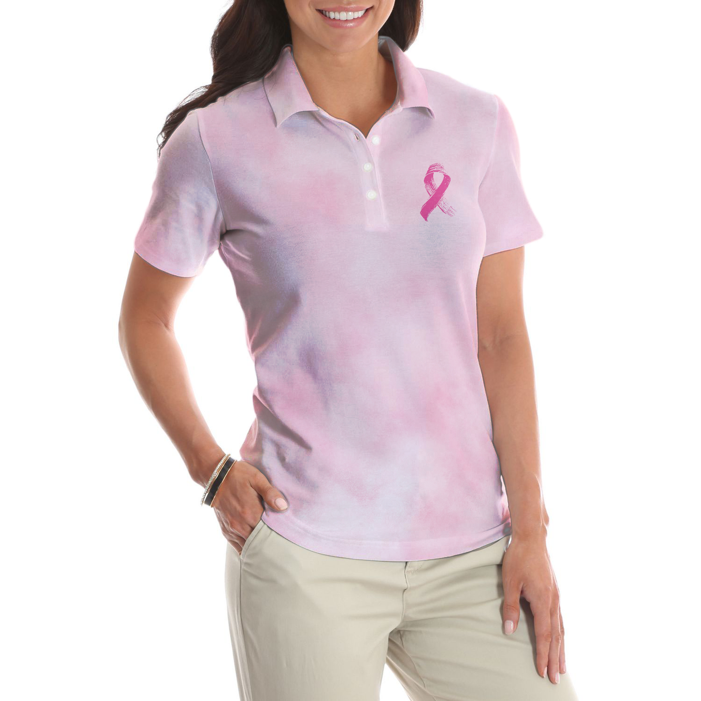 Breast Cancer Women Polo Shirt, I'm A Survivor Breast Cancer Short Sleeve Women Polo Shirt, Breast Cancer Awareness Shirt For Ladies