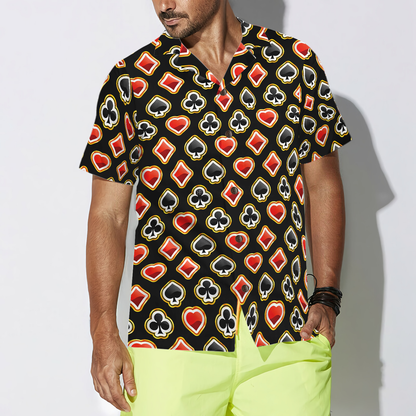 Casino Poker Black Background Hawaiian Shirt, Best Gift For Husband, Wife, Boyfriend, Girlfriend, Friend, Family