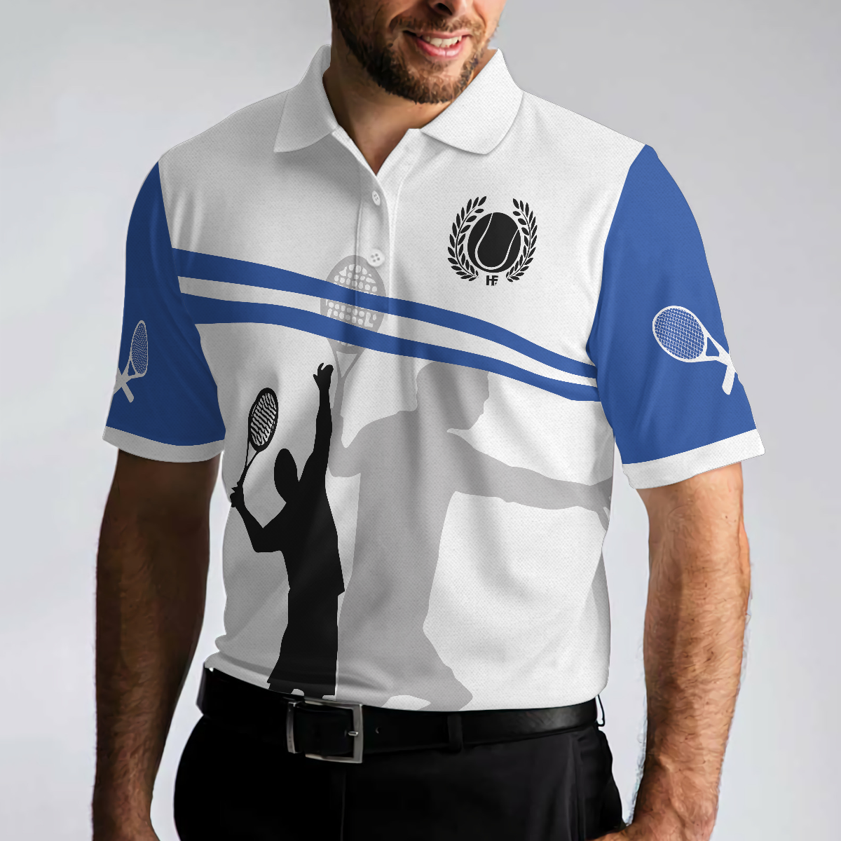 You Just Got Served Polo Shirt, Blue And White Tennis Shirt For Men, Gift For Tennis Players - Perfect Gift For Men