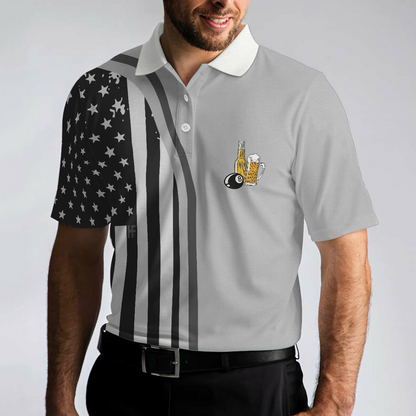 Weekend Forecast Pool Player Billiards Polo Shirt, American Flag Pattern Billiard Polo Shirt - Perfect Gift For Men, Billiard Lovers
