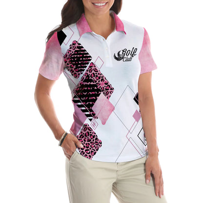 Looks Like A Beauty Drives Like A Beast Golf Short Sleeve Women Polo Shirt, Leopard Pattern Golf Shirt For Ladies