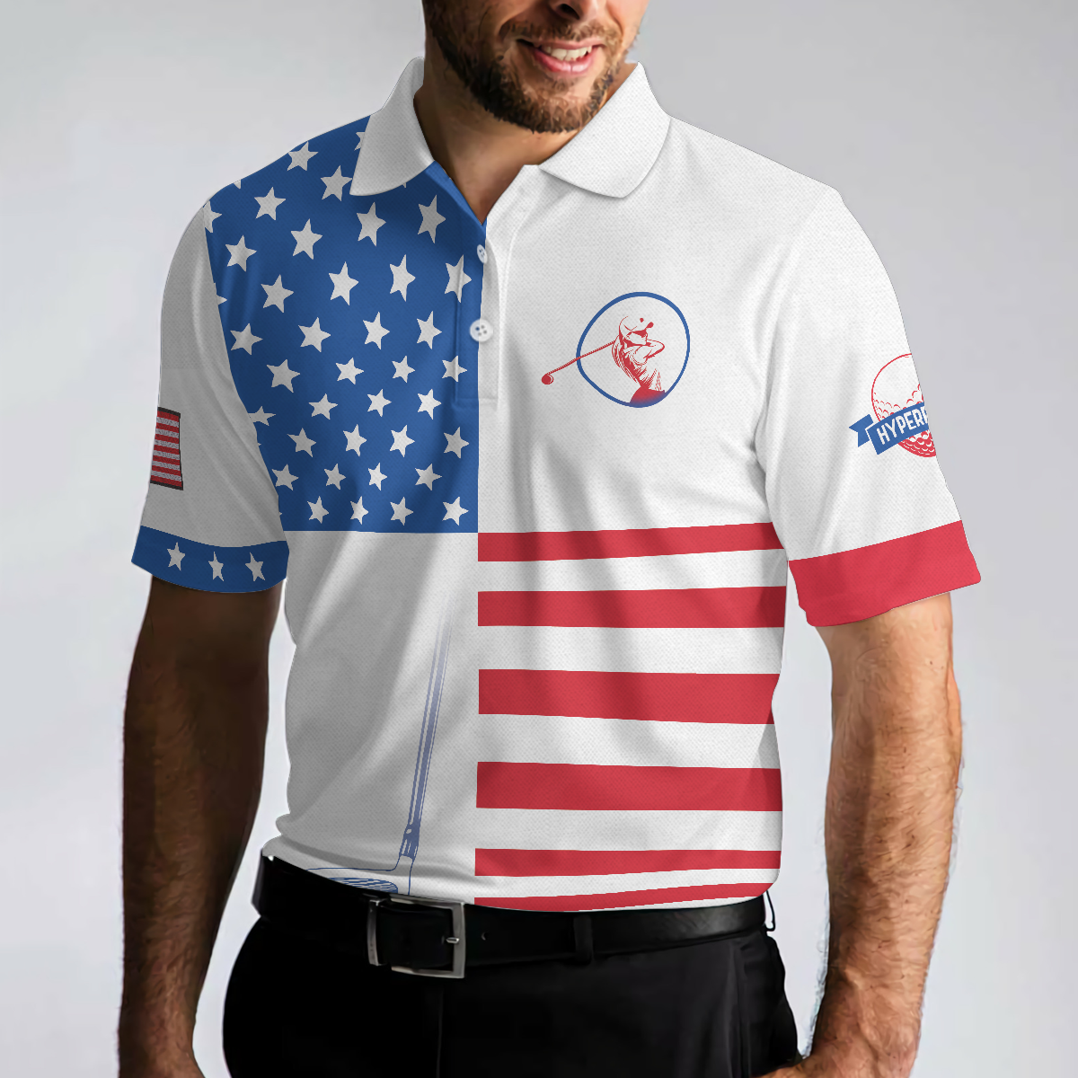 American flag golf sales shirt