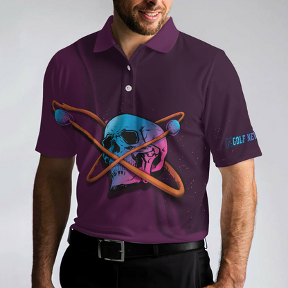 Artistic Skull Men Polo Shirt, Golf Never Die Golf Shirt For Men, Gift For Golfers