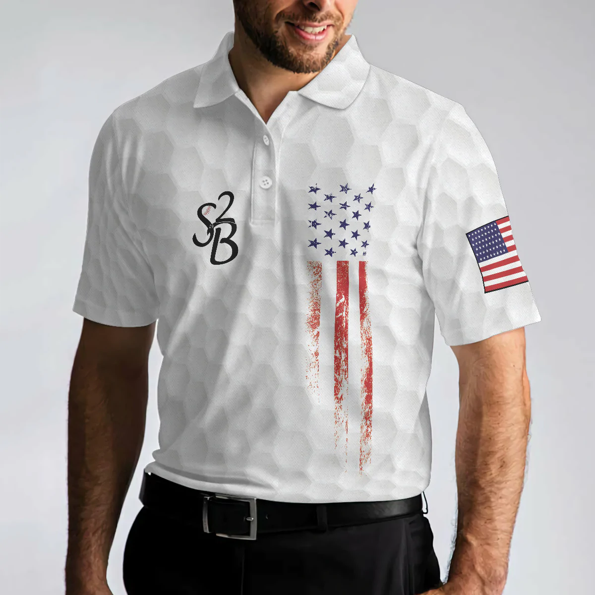 American Flag Men Polo Shirt, Golf 4th Of July Polo Shirt, Cool Golf Gift For Beer Lovers