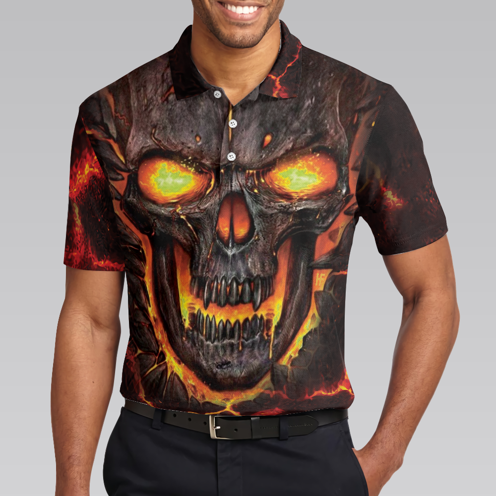 Tucking Fen Pin Polo Shirt, Skull Bowling Polo Shirt Design, Scary Halloween Gift For Bowling Lovers - Perfect Gift For Men