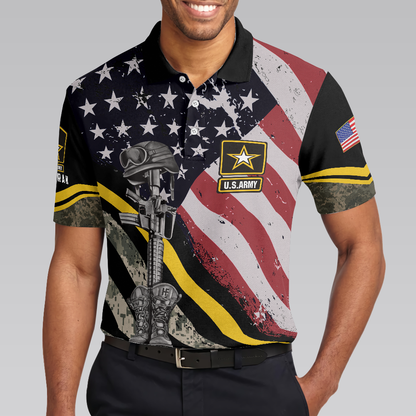 US Army Veteran DNA Polo Shirt, American Flag Veteran Polo Shirt For Adults, Best Gift Idea For Veterans - Perfect Gift For Men
