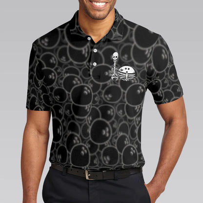 Real Grandpas Bowl Polo Shirt, Black Ball Pattern Bowling Polo Shirt, Funny Bowling Shirt With Sayings - Best Bowling Gift For Men