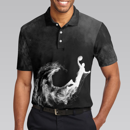 Basketball On Smoke Black Theme Men Polo Shirt, Smoke Basketball Dunk Player Polo Shirt, Best Baseball Shirt For Men, Gift For Basketball Lovers