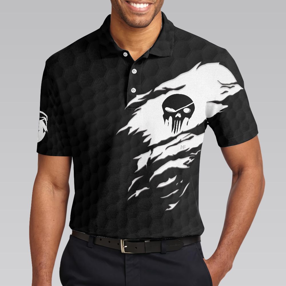 Golf Men Polo Shirt, I'm A Golf Pro Golf Polo Shirt, Black And White Skull Golf Shirt For Men, Basic Golf Sayings Shirt