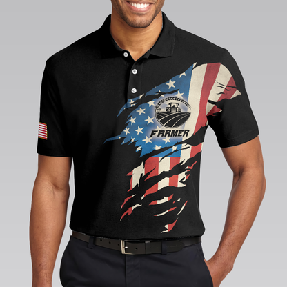 American Flag Farmer Men Polo Shirt, Farmer My Craft Allows Me To Farm Anything In The World Shirt For Men