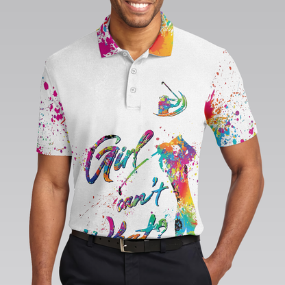 Color Golfer Men Polo Shirts, Girl Can't What Golf Short Sleeve Shirt For Men, Gift For Golfers