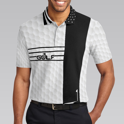 Black And White Golf Men Polo Shirt, Faith Family Fairways American Flag Golf Shirt For Men, Gift For Golfers