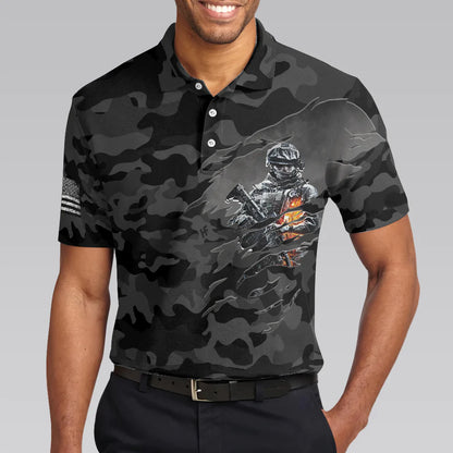 Dark Colored Camouflage Veteran Men Polo Shirt, I Served My Country Polo Shirt, Best Gift For Veterans