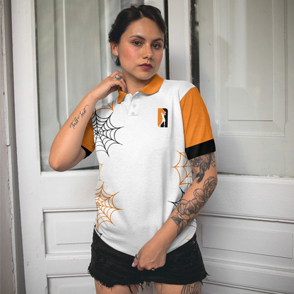 Witch Halloween Women Polo Shirt, Just A Girl Who Loves Golf Not A Witch Golf Short Sleeve Shirt, Halloween Gift For Female Golfers