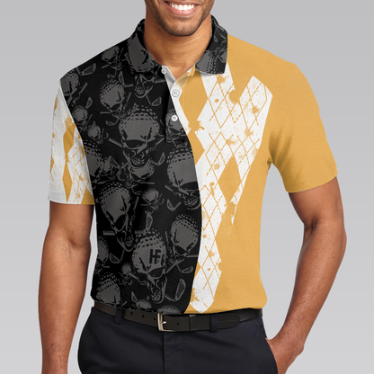 Skull Golfing Men Polo Shirt, Golf & Beer That Is Why I Am Here Skull Shirt For Men, Best Golf Shirt For Male Golfers