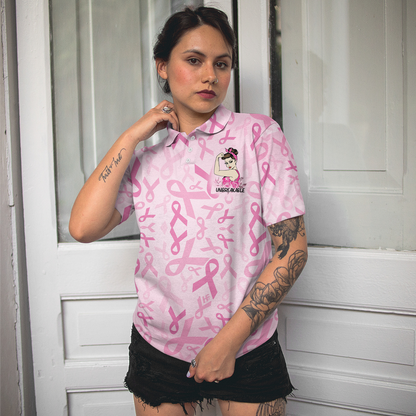 Unbreakable Breast Cancer Warrior Pink Breast Cancer Awareness Short Sleeve Women Polo Shirt - Perfect Gift For Women