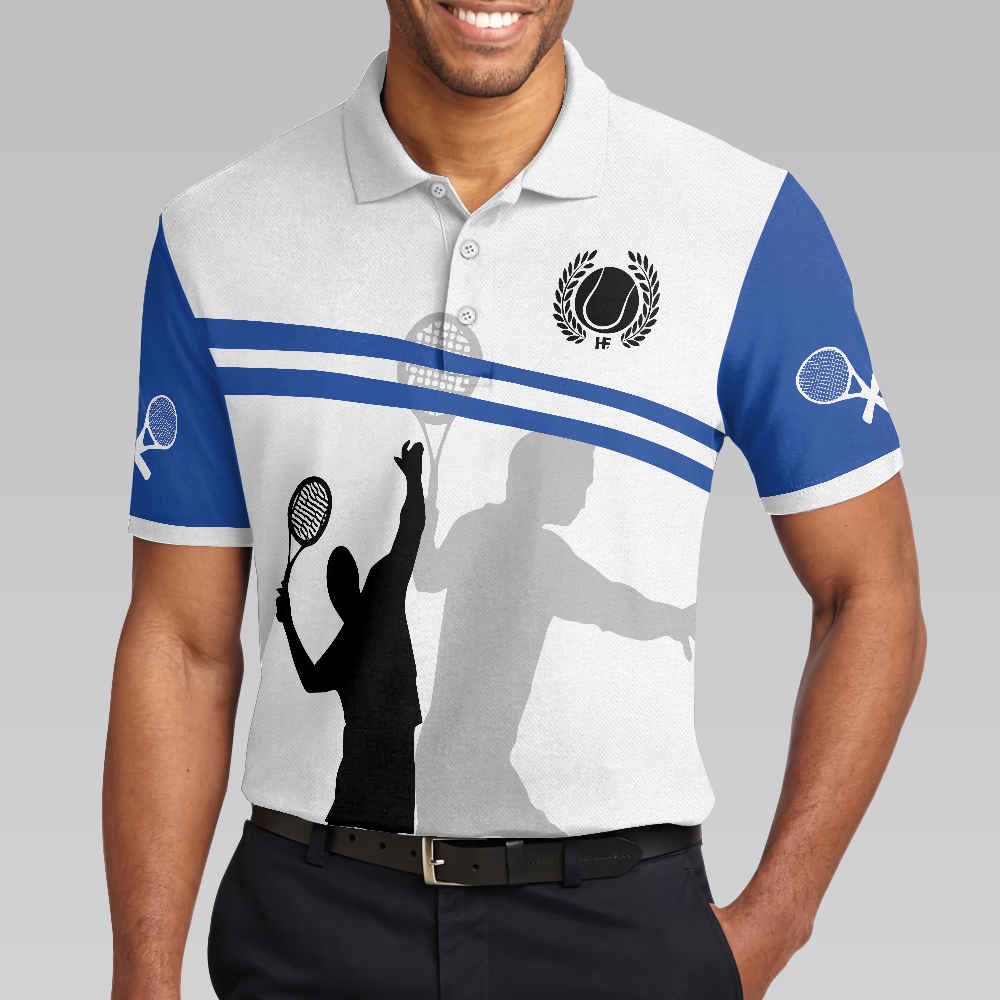 You Just Got Served Polo Shirt, Blue And White Tennis Shirt For Men, Gift For Tennis Players - Perfect Gift For Men