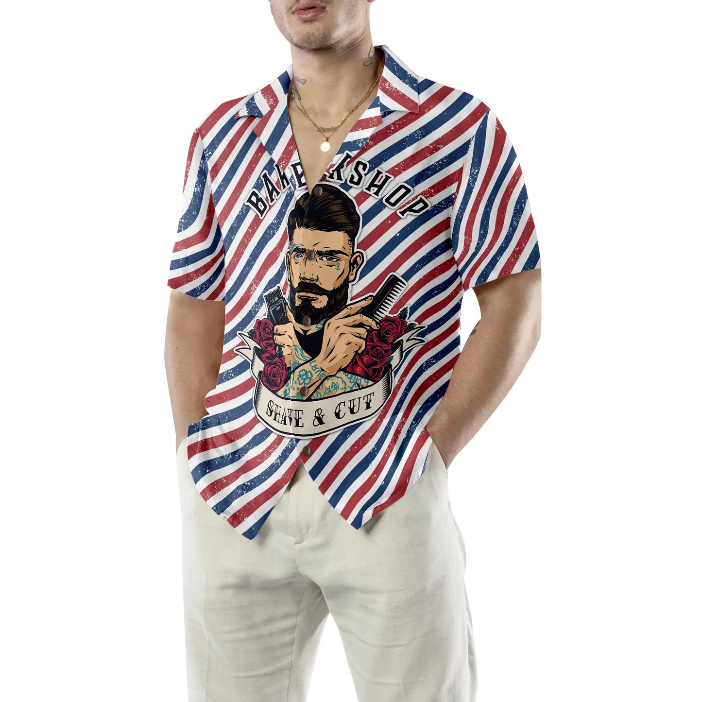 Barbershop Shave & Cut Hawaiian Shirt, Barbershop Shave The Best Parlor Aloha Shirt Summer For Men, Best Gift For Barber, Summer, Husband, Boyfriend