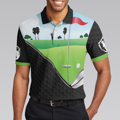 Yes I Do Have A Retirement Plan Golf Polo Shirt, Black Golf Pattern Green Golf Course Polo Shirt, Best Golf Shirt For Men