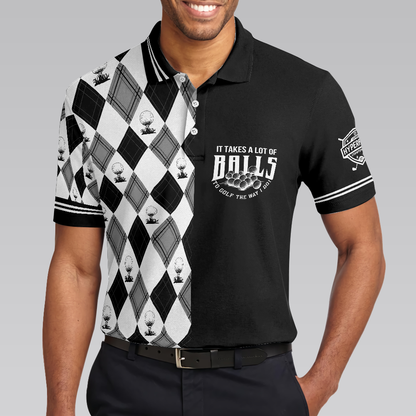 Golf The Way I Do Men Polo Shirt, Black And White Argyle Pattern Polo Shirt, Best Golf Shirt For Men, Best Gift For Golfers