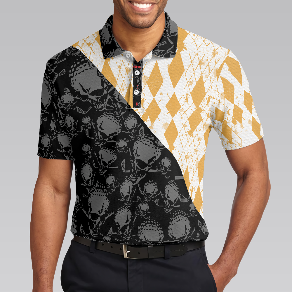 Golf Men Polo Shirt, Golf The Only Sport Where You Can Drink & Drive Polo Shirt, Skull Drinking Polo Shirt For Golfers, Best Argyle Shirt, Best Gift For Golfers