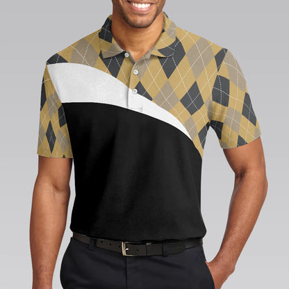 Argyle Pattern Polo Style Golfing Beer Men Polo Shirt, Just A Man Who Loves Golf & Beer Shirt For Men, Best Drinking Golf Shirt