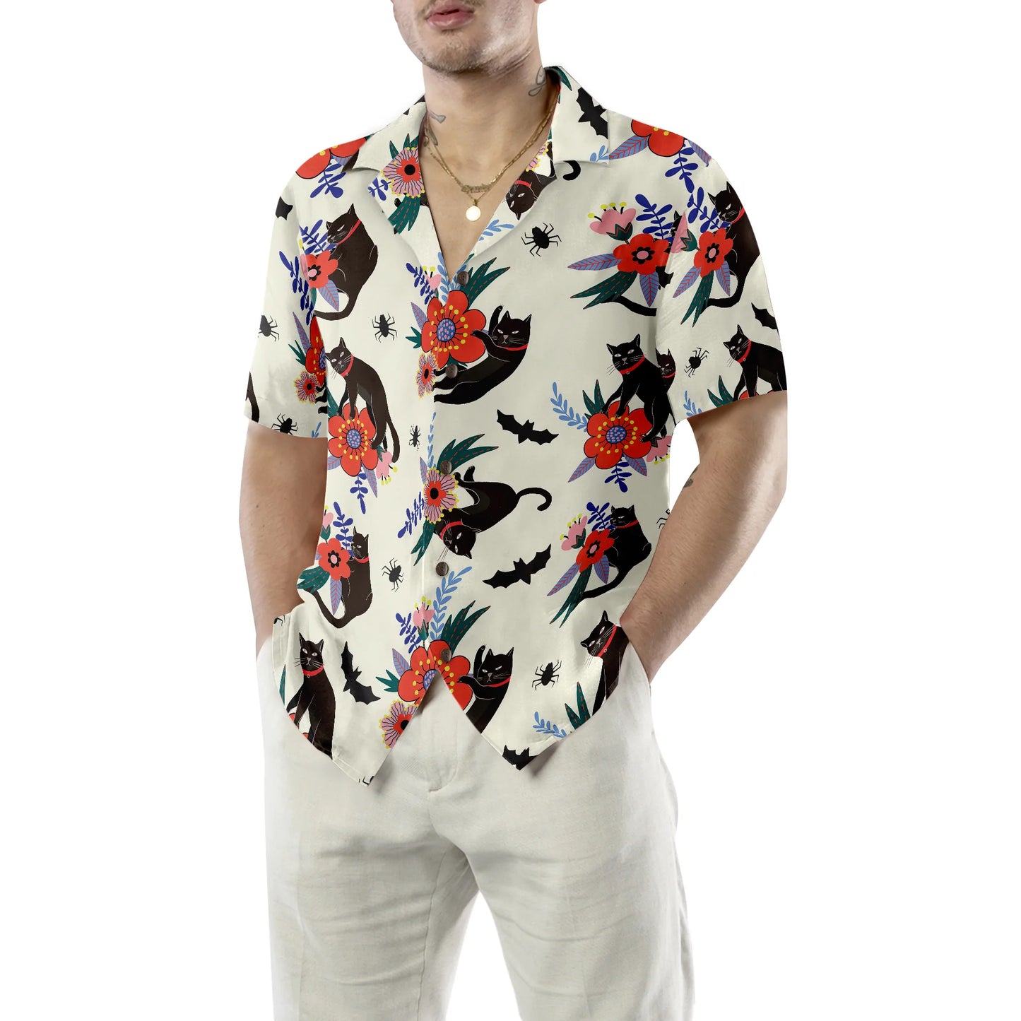 Black And White Sugar Skull Calavera Hawaiian Shirt, Day of The Dead Mexican Skull Shirt, Best Gift For Husband, Boyfriend, Friends, Family