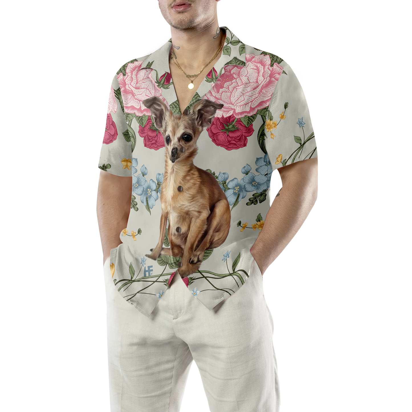 Chihuahua Floral Shirt Hawaiian Shirt, Best Gift For Chihuahua Lover, Husband, Wife, Boyfriend, Girlfriend, Friend, Family