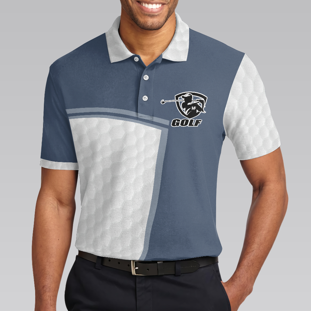 The Art Of Playing Fetch With Yourself Golf Polo Shirt, Funny White And Blue Golf Shirt - Perfect Gift For Men