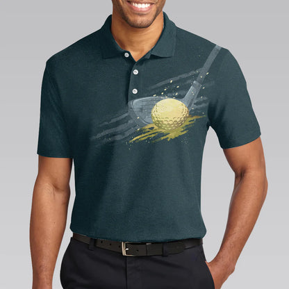 Dark Green Golfing Men Polo Shirt, Life is better when you play Golf Artistic Short Sleeve Shirt For Male