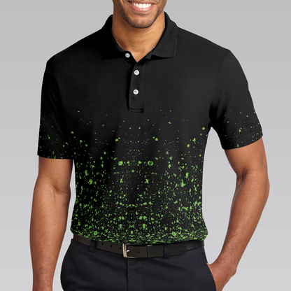 Green Speckles Polo Shirt All Over Print Men Polo Shirt, Unique Golf Shirt For Men, Cool Gift For Golfers