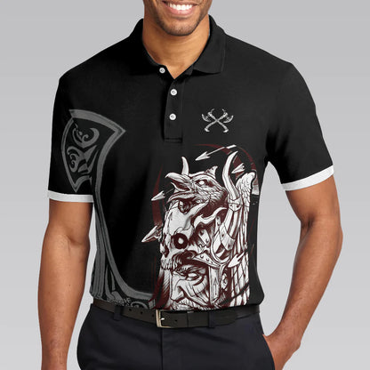 Cool Black Viking Men Polo Shirt, I'm Not Angry This Is Just My Viking Face Polo Shirt, Best Golf Shirt For Men, Gift For Golfers