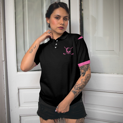 Golf Skull Women Shirt Short Sleeve Women Polo Shirt - Best Gift For Female Golf Lovers