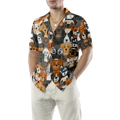 Cats And Dogs Seamless Pattern Hawaiian Shirt, Best Gift For Husband, Wife, Boyfriend, Girlfriend, Friend, Family